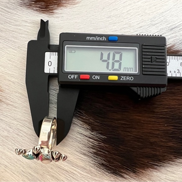 ❤️ Cotton Candy Dahlia Kingman Turquoise Sterling Silver Navajo Adjustable Ring - Picture 13 of 14